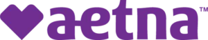 Purple text "I love Aetna" with a heart symbol
